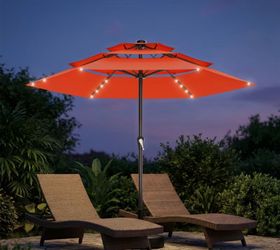 Solar powered 9ft Patio Umbrella