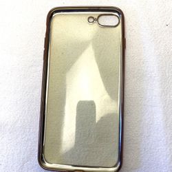 A17-248-  New iPhone 7 Silicone Case Metallic Rose Gold Trim