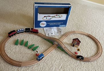 Circo Wood Train Figure-8 Starter Set. Compatible With Other Wood Train Sets