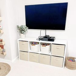 8 Cube 55” Tv Stand Bookshelf 
