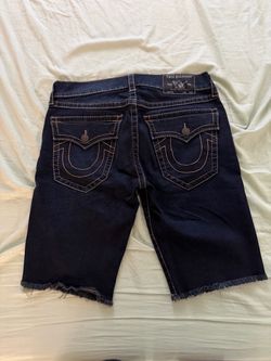 True religion shorts size 32 dark blue with brownish stitching