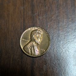 1958 Red Ddo Penny  Wheat Penny