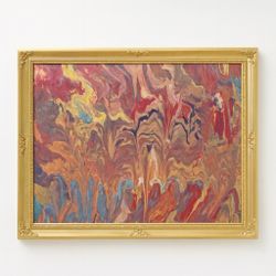Original Framed Abstract Painting — Warm Marbled Palette, Ready to Hang Price: $80 (same price on Facebook Marketplace & OfferUp) What it is: Framed a