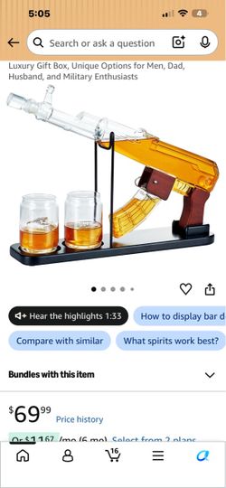 AK-47 Gun-Shaped Whiskey Decanter Set