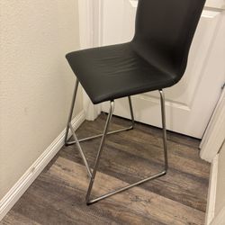 Used Like New Bar Stool Black Soft Leather Seat