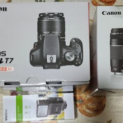 Canon EOS T7 DSLR Camera with 2 Lenses And Flash Light