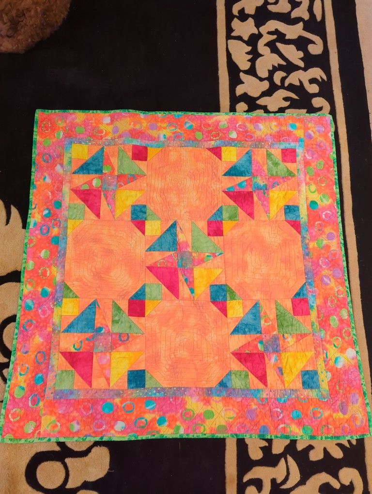 Bright Lap quilt/Baby Blanket/Wall Hanging