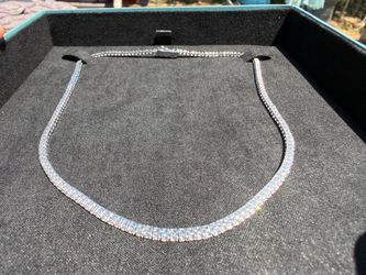 Lab Grown White Sapphire Tennis Necklace