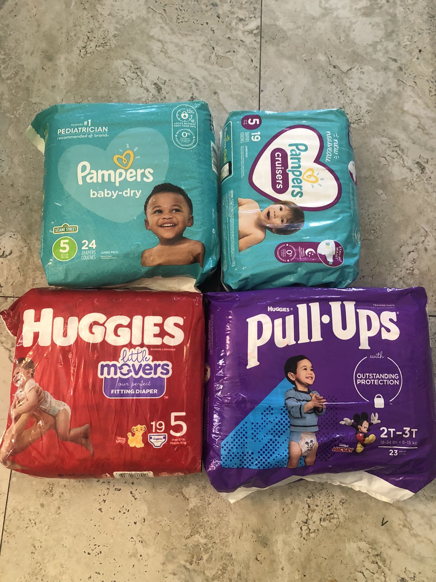 Huggies and pampers Size 5