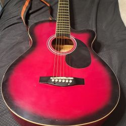 Red Acoustic Gitar 