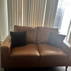 Burnt Orange  Love Seat Sofa 
