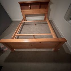 Solid wood queen bed frame