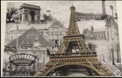 New Metropolitan Paris Themed canvas just over 23 1/2" x 35 1/2" wide