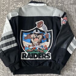 Vintage 1992 Los Angeles Raiders TAZ Jeff Hamilton Jacket Size Medium 