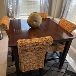 Pier 1 Solid Wood Dining Room Table - 5 Piece For $450