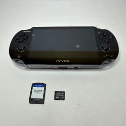 Sony PS Vita PCH-1101 Black Console 3.01 Charger 8GB SD 1 Game Screen Protector