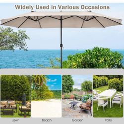 15FT Patio Double-Sided Umbrella,,Deck S-14