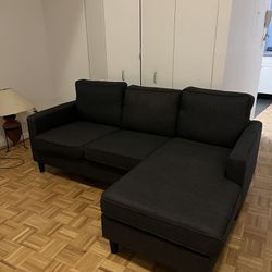 L Shaped Dark Grey Couch