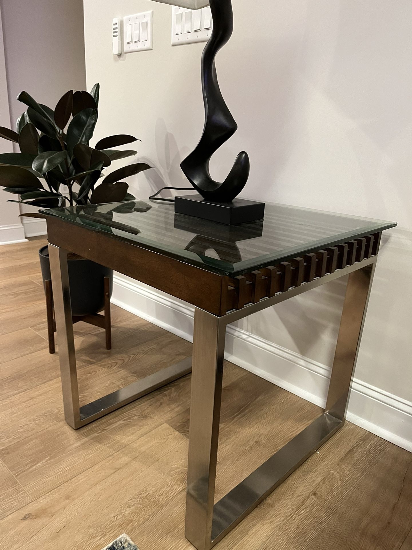 Glass Top Side Table 