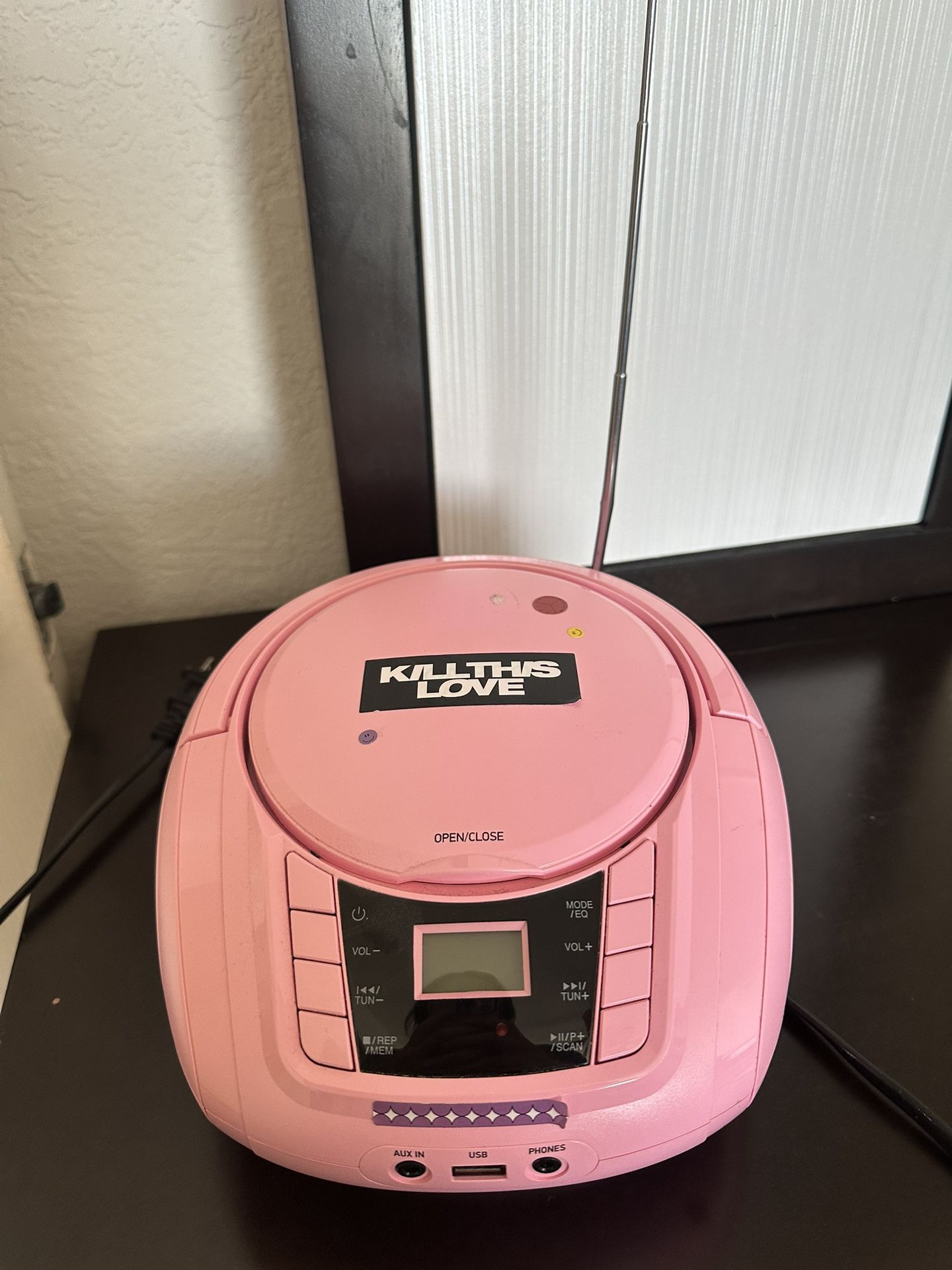 Pink boombox