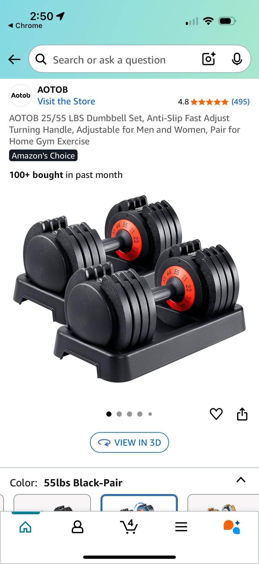 Adjustable dumbbells 11-55lbs