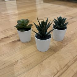 3 Small Faux/fake Plants