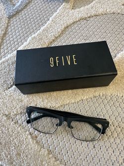 9FIVE TWO Eyeglasses Frames Black Rectangular Full Rim w/ Original Case