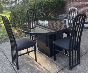 Elegant Black Dining Set – Table & 4 Chairs - $350