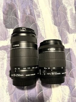 CANON LENS EFS 55-250mm AND EFS 18-55mm