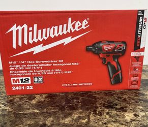 Milwaukee 2401-22 M12 1/4” Hex Screwdriver kit