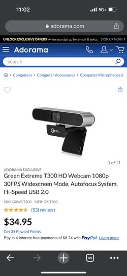 Green Extreme T300 HD Webcam 1080p 