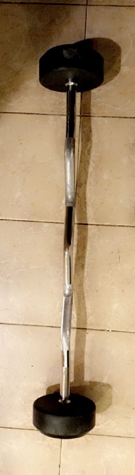 Curl Bar With Attached Weights 60 Lbs I. Both Sides Of Bar