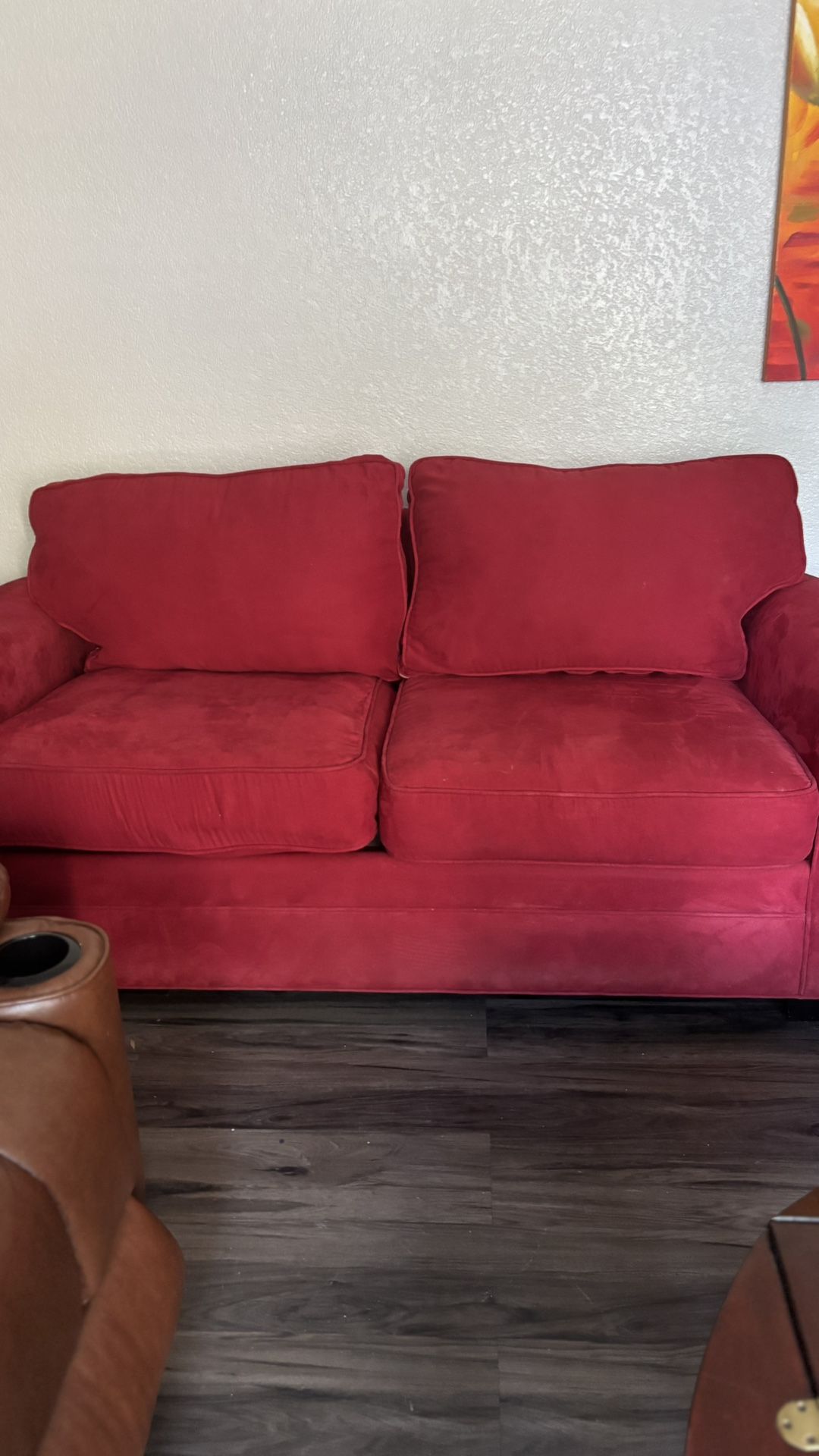 Cindy Crawford Beautiful Swedish Material Red Couch.