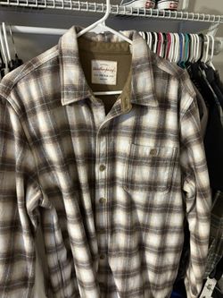 Large White And Brown Flannel 