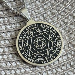 Silver and Black David Star and Zodiac Signs. Pendant Necklaces