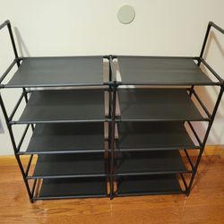 5-Tier Black Metal Shoe Rack. New, never used
