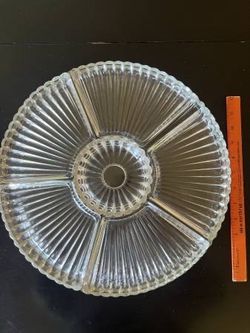 Vintage 1950's -60's Jeannette Glass "National Clear" Lazy Susan Set