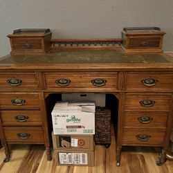 Antique Desk - Good Condition (cat not included)