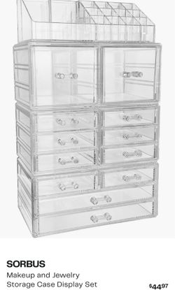 Makeup and jewelry Storage display set