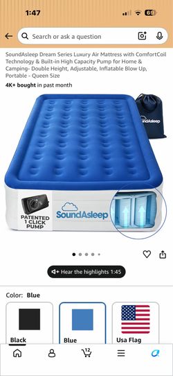 Air mattress size queen 18” new $$80