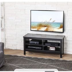 TV Stand for 55 inch TV Entertainment Center Wood Media Console Storage Cabinet for Bedroom and Living Room, 43 inch, Black