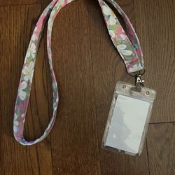 Floral Lanyard With Clear Id Badge
