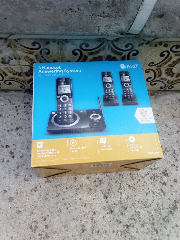 Three Handset Answering System With Smart Call Blocker AT&T