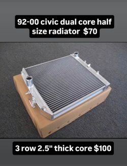 New 1992 to 2000 honda civic 2 row radiator