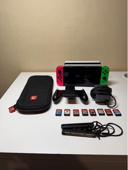Nintendo Switch OLED Bundle + 8 Games + Dock + Case + Accessories