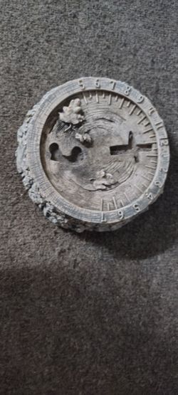 Stone Resin Garden Sundial with Bird Carving
