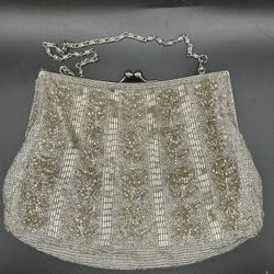 Carlo Fellini Silver Beaded Purse