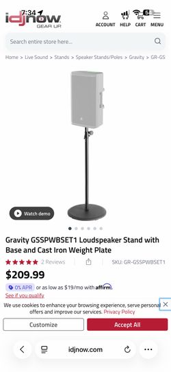 Gravity GSSPWBSET1 Loudspeaker Stand with base stand