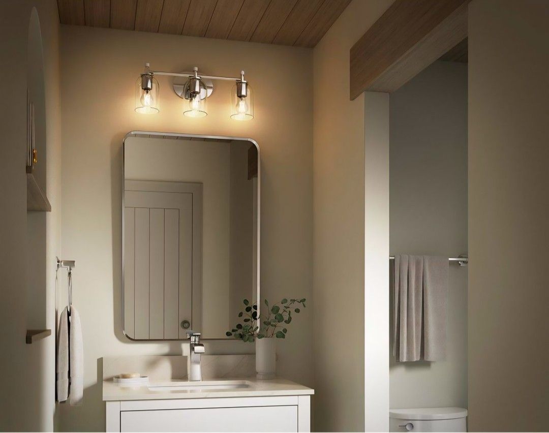 KOHLEREssential 24 in. W x 36 in. H Rectangular Framed Wall Mount Bathroom Vanity Mirror in Polished Chrome