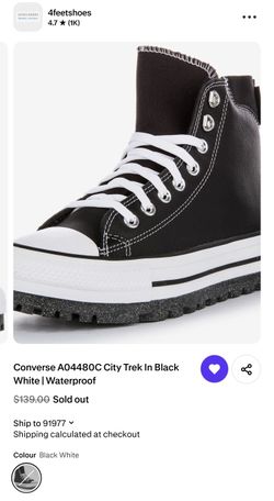 Converse A04480C City Trek In Black White | Waterproof